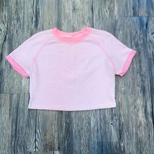 SHEIN Light Pink Kids Short Sleeve Tee
